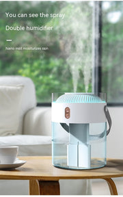 Large Capacity Double Spray Humidifier 26L Ambience Light Commercial Portable Water Replacement