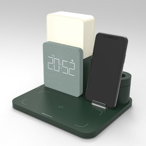 Digital LED Alarm Clock Night Light Magnetic Wireless Charger